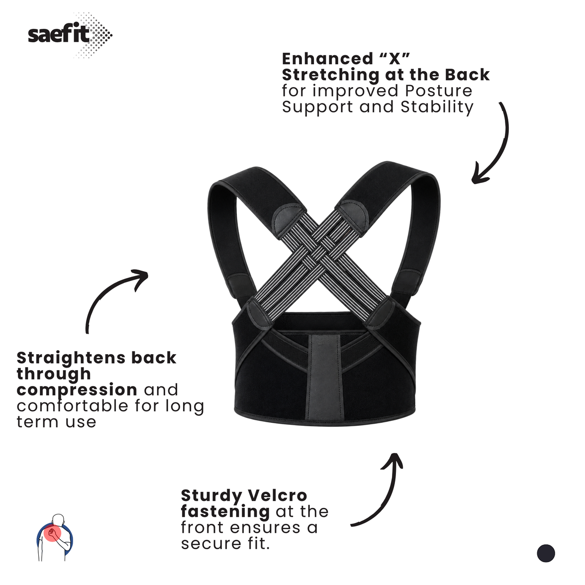 Saefit X Cross Posture Corrector | Posture & Upper Back Support