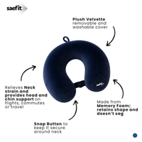 Saefit Travel Neck Pillow Plus | Neck & Head Support