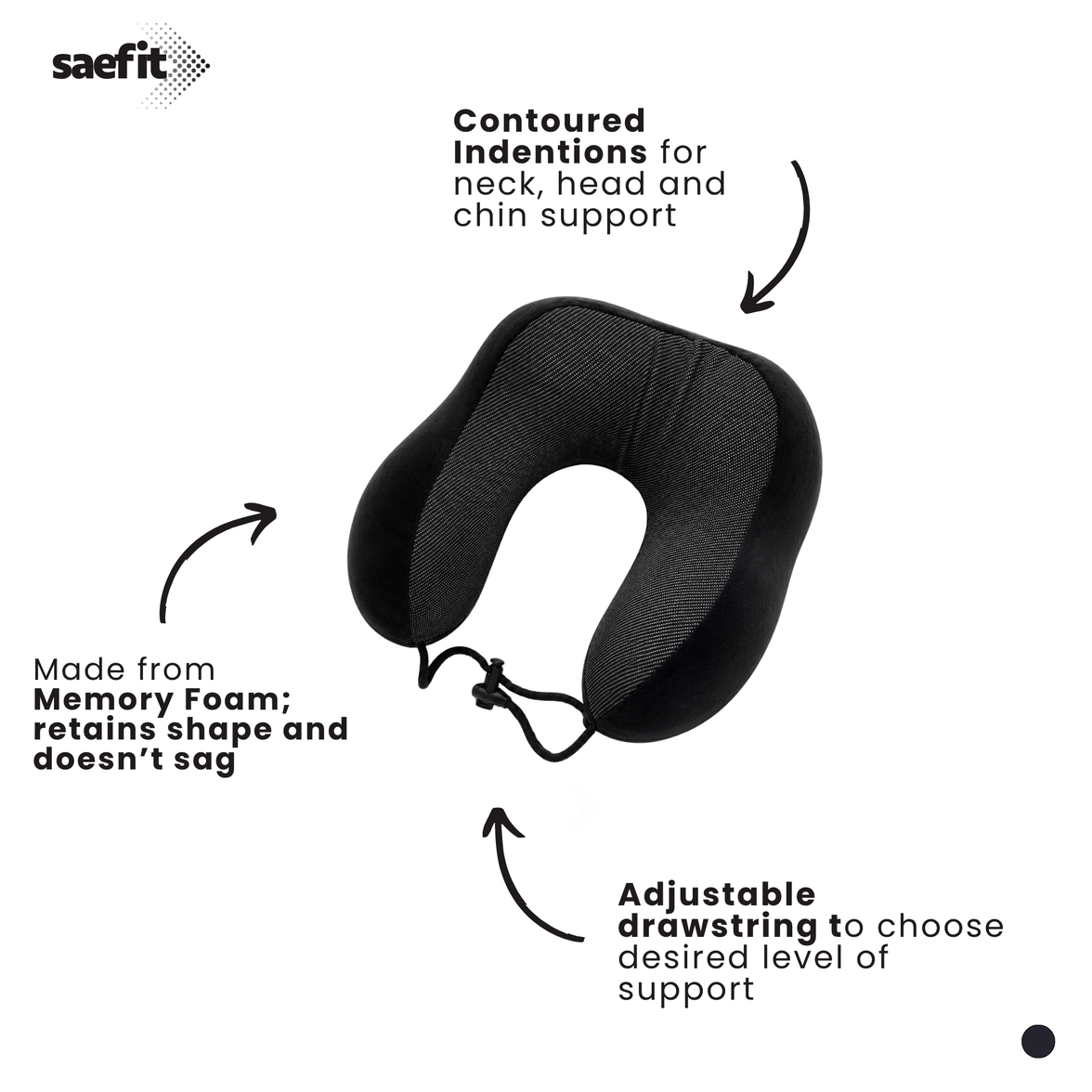 Saefit Travel Neck Pillow | Neck & Head Support