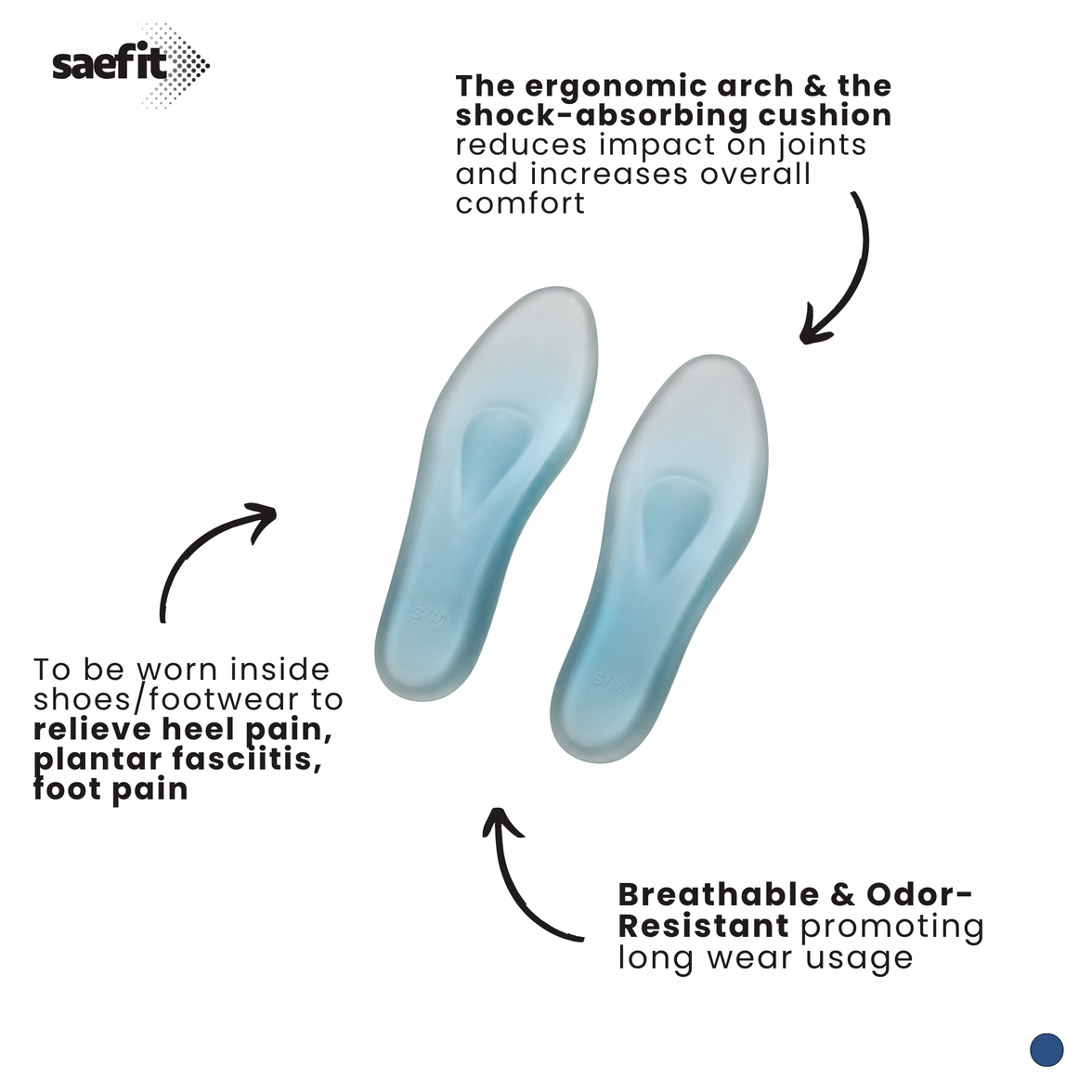 Saefit Orthotic Insoles | Heel & Foot Pain Relief and Walking Discomfort