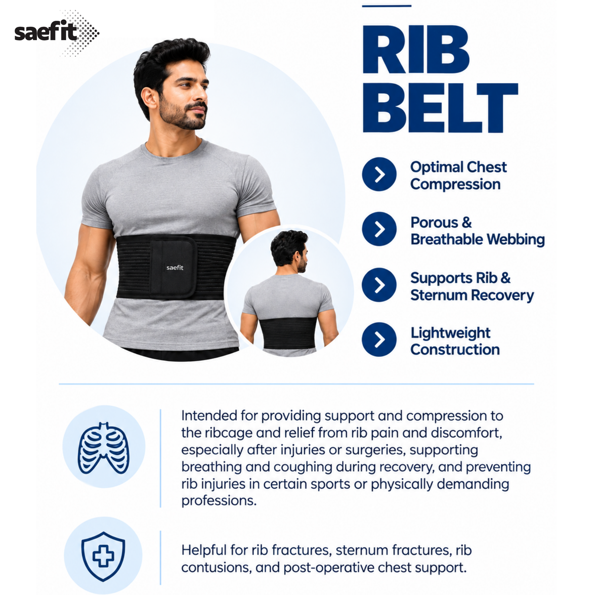 Saefit Rib Belt | Rib and Sternum Fracture