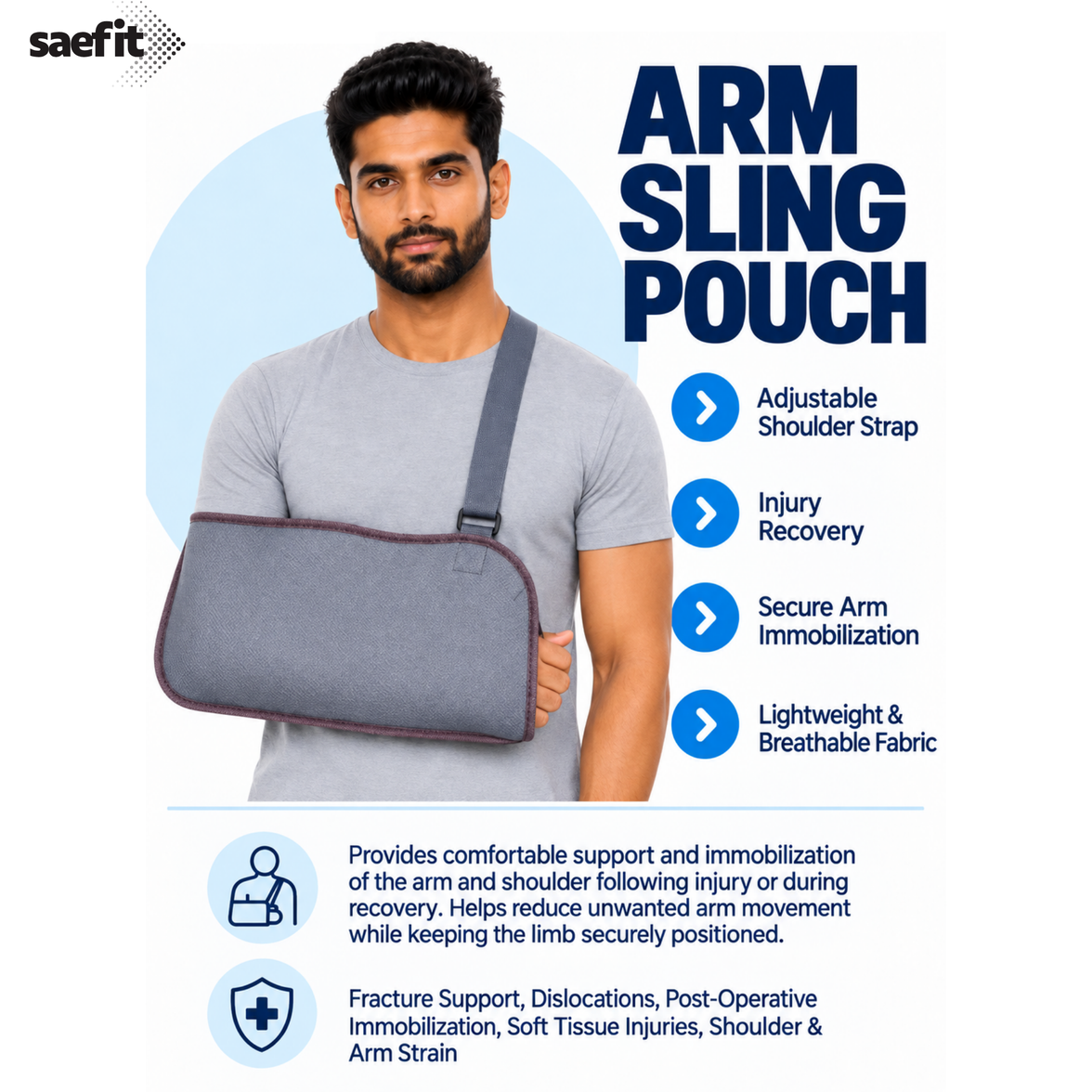 Saefit Arm Sling Pouch | Fracture Support and Dislocation Recovery