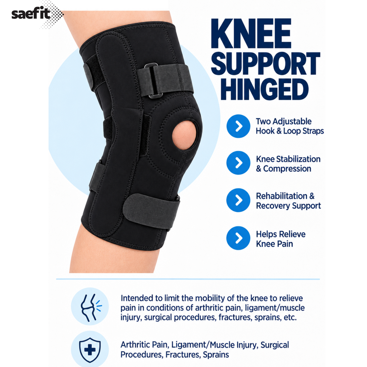 Saefit Knee Support Hinged | Rehabilitation and Knee Recovery Support